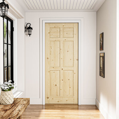 Win Stellar 6 Panel Door Slab Solid Wood Interior Pine Standard Door