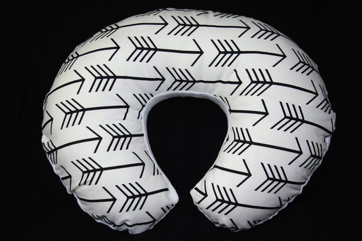Nursing Pillow Cover - Black Arrow With Minky Underside