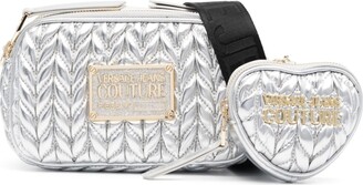 Versace Jeans Couture Metallic Quilted Crossbody Bag