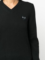 Thumbnail for your product : Comme des Garçons PLAY logo-patch V-neck jumper