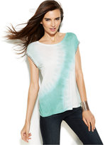 Thumbnail for your product : INC International Concepts Embellished-Sleeve Tie-Dye Top