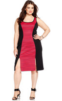 Thumbnail for your product : Love Squared Plus Size Striped Bodycon Midi Dress