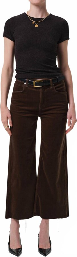 Citizens of Humanity Lyra Wide Leg Crop Corduroy Pants In Green