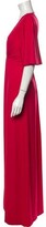 Thumbnail for your product : Halston Plunge Neckline Long Dress Red