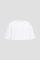 Thumbnail for your product : adidas by Stella McCartney Cropped Printed Cotton-blend Jersey T-shirt