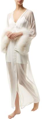 Gilda & Pearl Diana Marabou Long Silk Robe