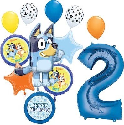 Bluey Birthday Age 12-Piece Foil Balloon Bouquet By Anagram