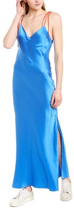 Dannijo Tie Strap Silk Slip Dress 