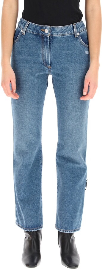 off white cropped jeans