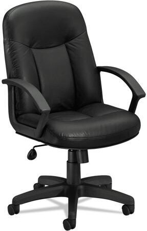 The Hon Company Basyx VL601 Series Leather High-Back Swivel/Tilt Chair Metal 26 x 33 1/2 x 43 Black VL601SB11