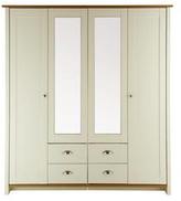 Thumbnail for your product : Consort Furniture Limited Tivoli 4-door, 4-drawer Centre Mirror Wardrobe