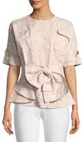 Thumbnail for your product : Badgley Mischka Jacquard Jacket with Bow-Front