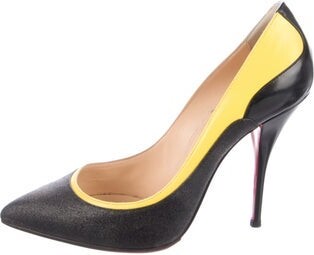 Christian Louboutin Glitter Colorblock Pattern Pumps