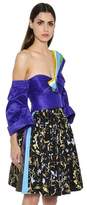 Thumbnail for your product : Peter Pilotto Off The Shoulder Shiny Taffeta Crop Top