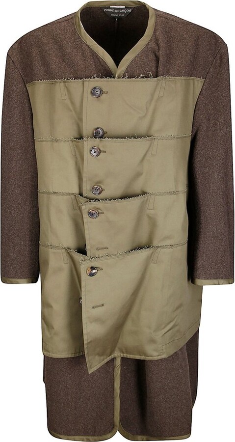 Comme des Garçons Homme Plus Button-Up Panelled Padded Coat