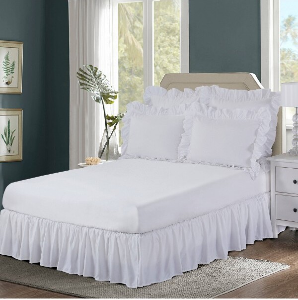 Bed Maker's Magic Skirt Wrap-around Ruffled Bed Skirt - (Full)