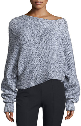 Alexander Wang T by Marled Chunky Cotton-Blend Sweater, Black/White