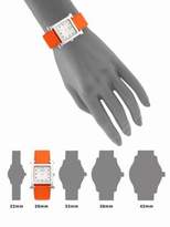 Thumbnail for your product : Hermes Heure H Stainless Steel & Leather Strap Watch/Orange