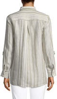 Thumbnail for your product : Jones New York Striped Linen Button-Down Shirt