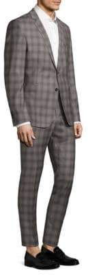 Strellson Slim Shadow Plaid Suit