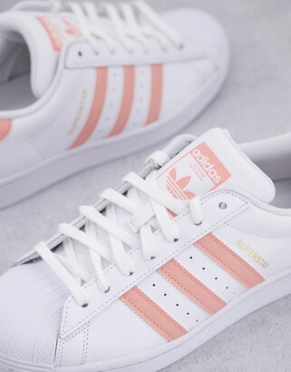 adidas Superstar sneakers with blush stripes - ShopStyle