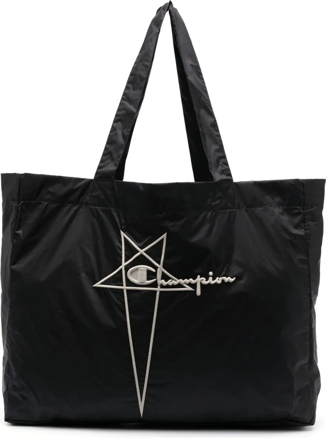 RICK OWENS X CHAMPION Logo-Embroidered Tote Bag