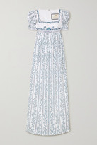 Thumbnail for your product : Agua Bendita Agua by Pistachio Bead-embellished Embroidered Floral-print Cotton Maxi Dress - White