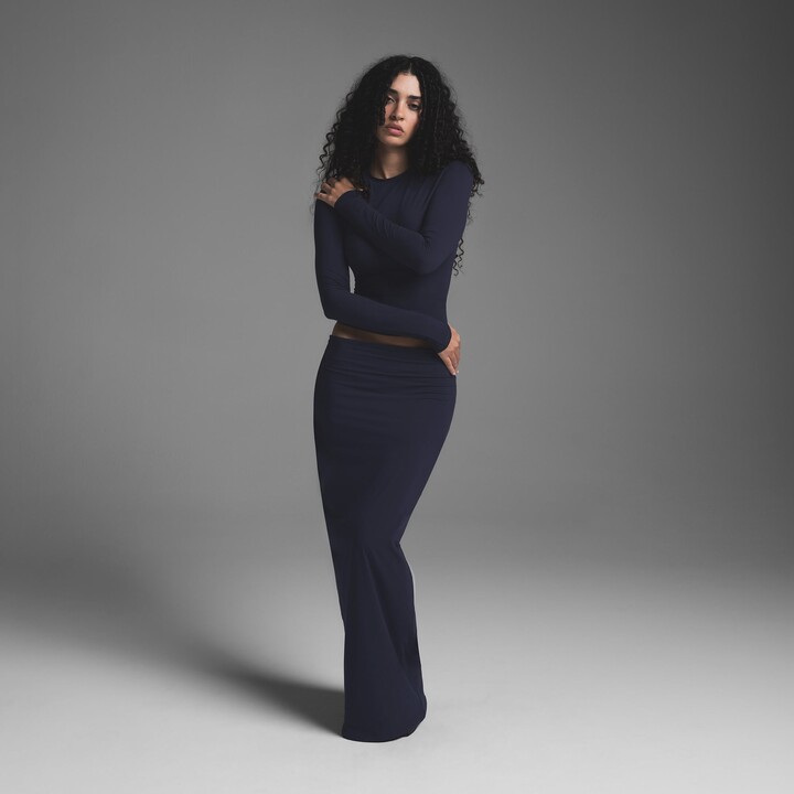 SKIMS Fits Everybody Long Sleeve T-Shirt | Navy - ShopStyle