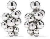 Thumbnail for your product : Oscar de la Renta Beaded Silver-tone Clip Earrings