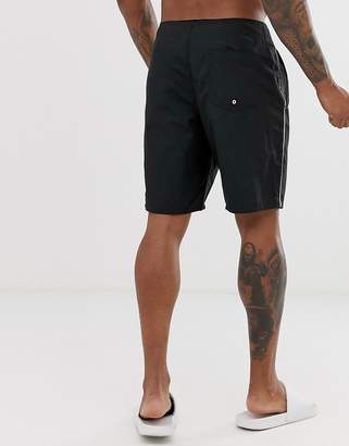 Hollister icon logo side piping rigid board shorts in black