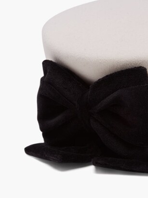 Maison Michel Abby Velvet-bow Wool-felt Boy Cap - White Black