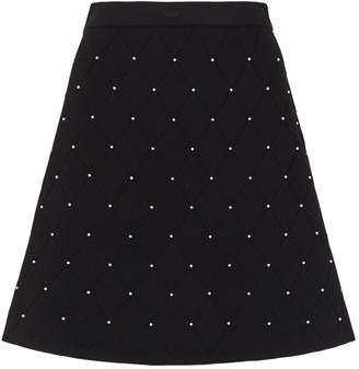 Sandro Embellished Knitted A-Line Skirt