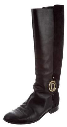 Christian Dior Leather Round-Toe Boots