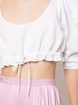 Thumbnail for your product : KHAITE puff sleeve cropped blouse