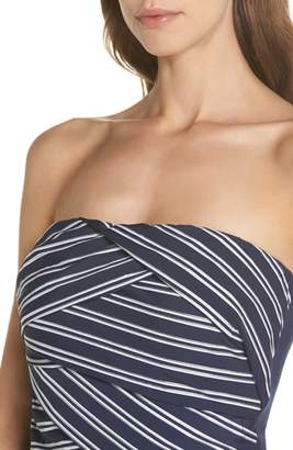 Miraclesuit R) Lanai Stripe Muse Strapless One-Piece Swimsuit