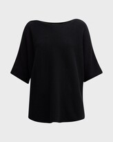 Thumbnail for your product : Eileen Fisher Ribbed Elbow-Sleeve Bateau-Neck Top