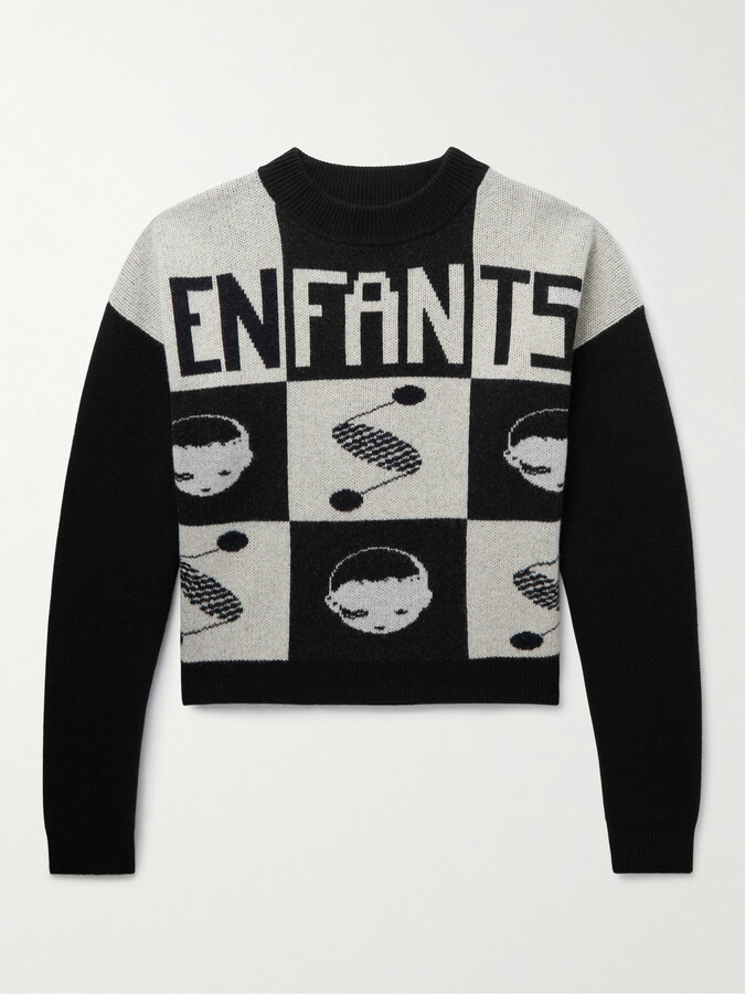 ENFANTS RICHES DEPRIMES THE BALLROOM DANCE PULLOVER アンフ Enfants Riches Déprimés: Off-White & Black 'The Ballroom