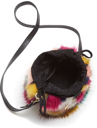 Milly Drawstring Faux-Fur Bucket Bag
