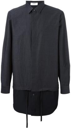 Ports 1961 long layered shirt - men - Cotton/Virgin Wool - 39