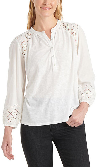 lucky brand white eyelet top