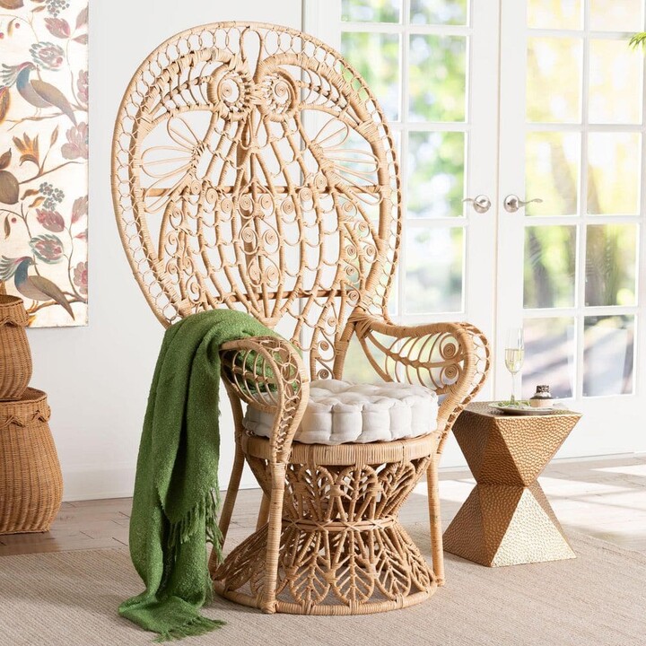 bali & pari Kimiko Natural Brown Rattan Peacock Chair