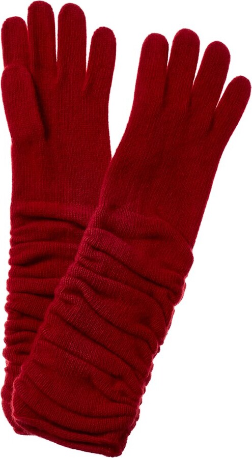 Womens Accessories Gloves THE GUESTLIST Nova Cashmere Sleeves in Red 