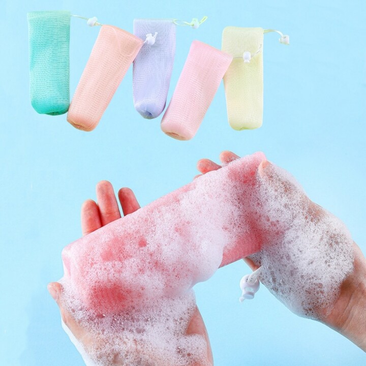 Thickened 6 Layer Foaming Soap Bag Facial Cleanser Mesh Bag Shower Bubble Foam Net Baby Bath Body Washing Cleaning Sponges