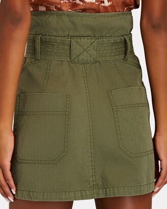 Marissa Webb Belted Cotton Twill Mini Skirt