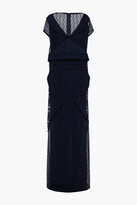 Thumbnail for your product : Talbot Runhof Ruffle-trimmed guipure lace maxi dress
