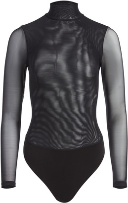 sheer turtleneck bodysuit