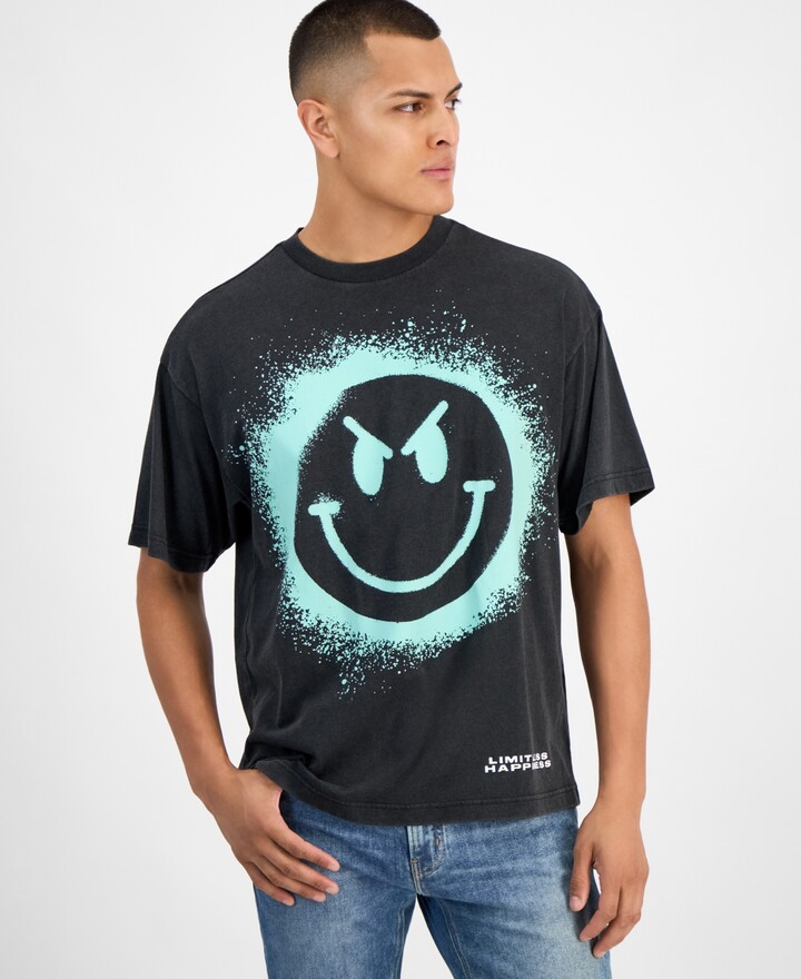 Smiley World SmileyWorld Men's Happy Sad Graphic T-Shirt