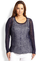 Thumbnail for your product : Eileen Fisher Eileen Fisher, Sizes 14-24 Linen Scoopneck Sweater