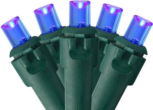 50ct. LED Wide Angle Christmas String Lights with Green Wire By Northlight in Blue