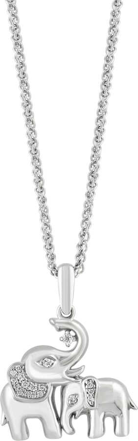 Diamond Elephant Necklace ShopStyle